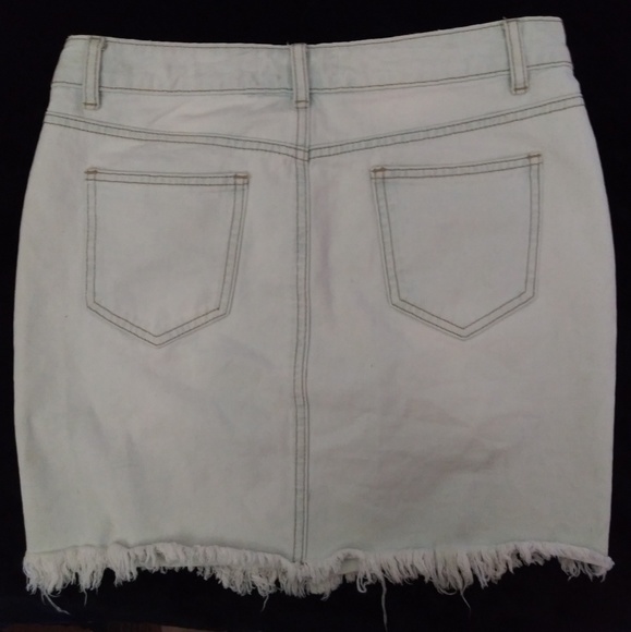 Distressed Denim Mini Skirt - Picture 3 of 4